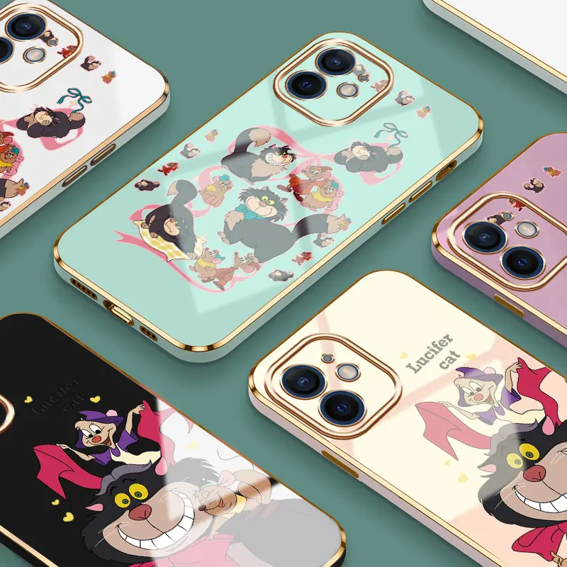 Casing Hp Untuk Samsung Galaxy A32 4G A32 5G Case Pola kucing dan tikus Cesing Silikon Softcase ponsel Kasing Mewah Plating Kesing 5