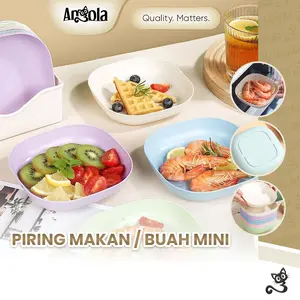 [PROMO ISI 3] ANGOLA Piring Makan Plastik/Piring Buah Pastel Estetik L10 Snack Plate/Fruit Plate/Piring Serbaguna Kitchenware