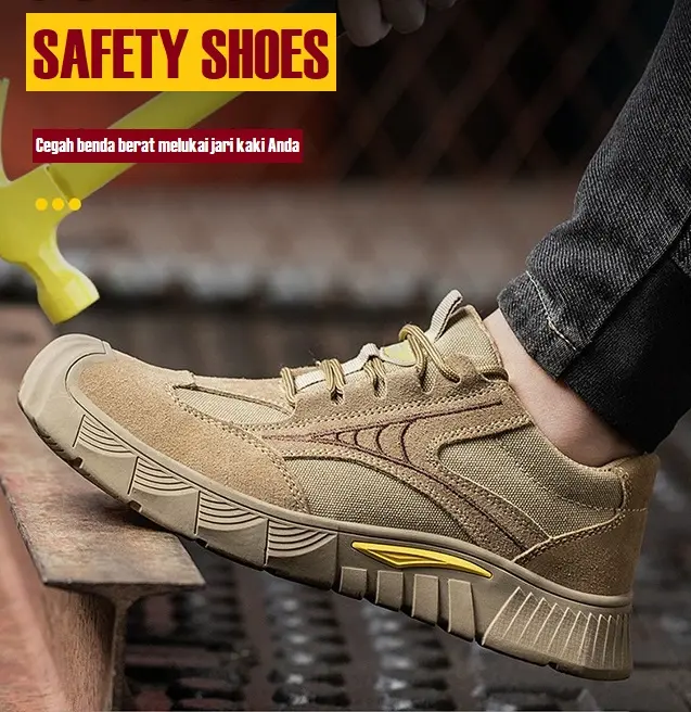 Sepatu Safety Kerja Lapngan Safety Shoes Sepatu Proyek Pria Terbaru Safety Shoes Ujung Besi Baja SI04