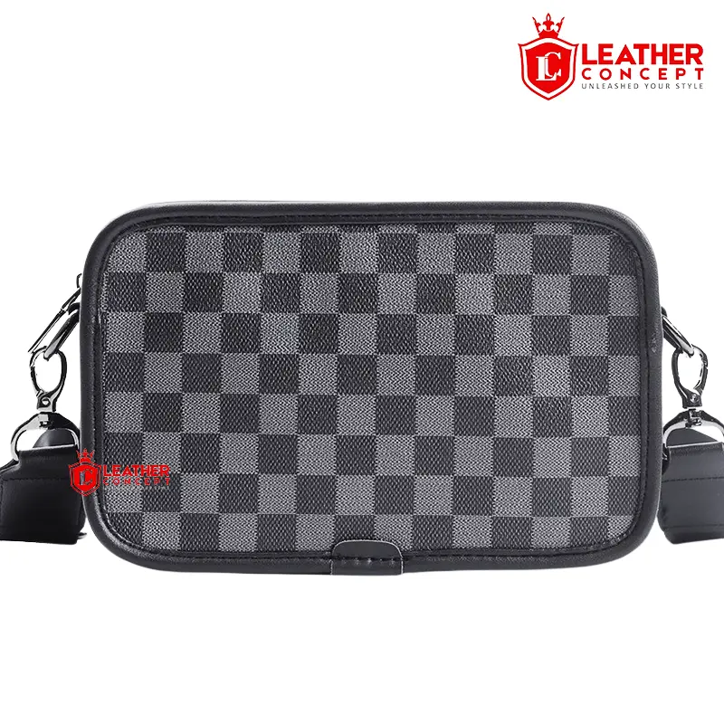 Leather Concept IBIZZA Tas Selempang Pria Kulit Tas Kulit Cpwok Tas Pria Tas Jalan hitam cowok 0