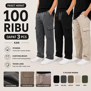 CELANA CARGO PANJANG PRIA DEWASA UKURAN 27 - 38 PREMIUM QUALITY SLIMFIT COWO SKINNY POLOS COWOK