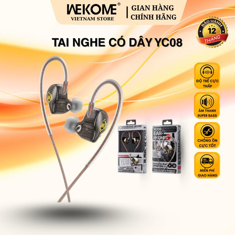 Tai Nghe Có Dây WEKOME YC-08 Chính Hãng Âm Thanh Sống Động Mic Rõ 3 Cổng IP Type-C 3.5mm