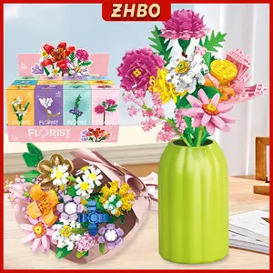 Mainan Buket Bunga Bouquet Brick Kreatif Untuk Mainan Balok Puzzle Mainan Anak Perempuan