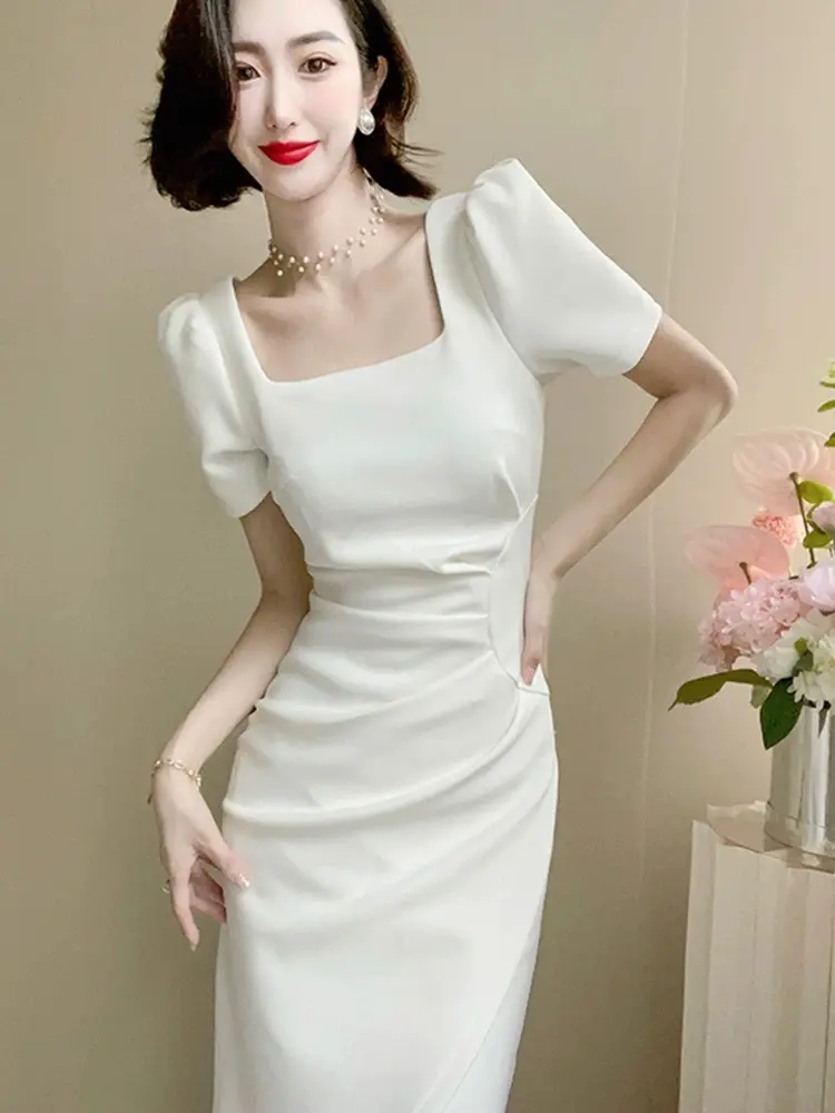 fit and flare bodycon dress White Button Detail Thin Strap Fitted Midi Dress – PinkBlush