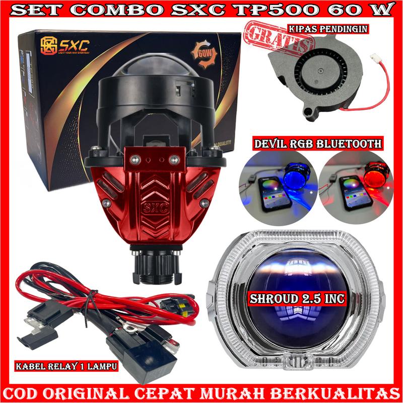ORIGINAL BILED SXC 2,5 INCHI 60 WATT BILED SXC BILED TP500 MURAH DANA PELAJAR CAHAYA PADAT LAMPU MOTOR MOBIL 2