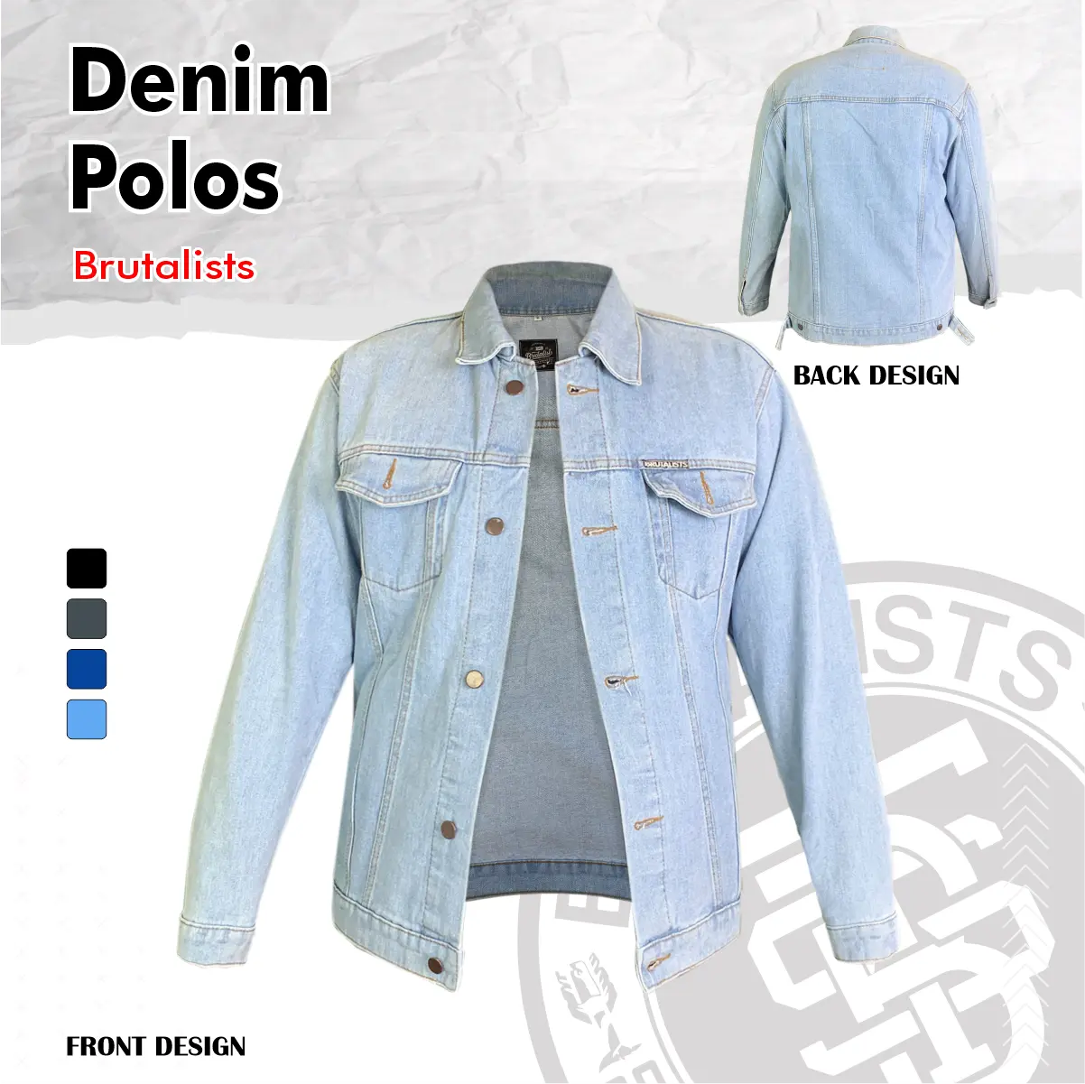 Jaket Jeans Pria Denim Jacket Distro Full Printing Motif Polos