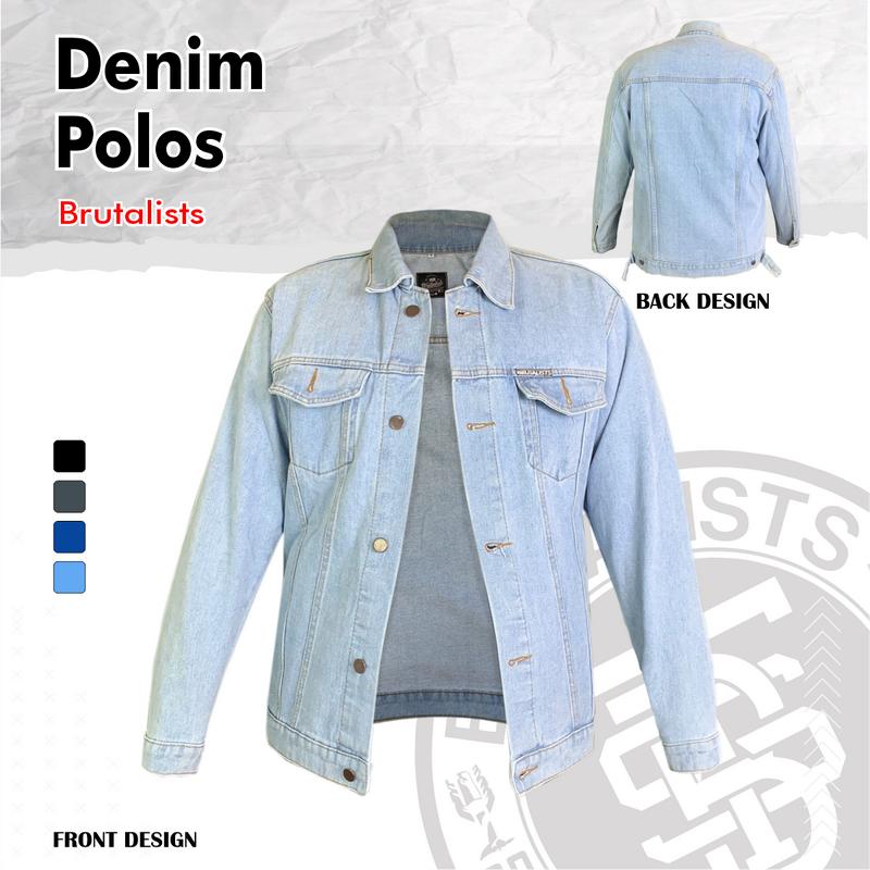 Jaket Jeans Pria Denim Jacket Distro Full Printing Motif Polos 1