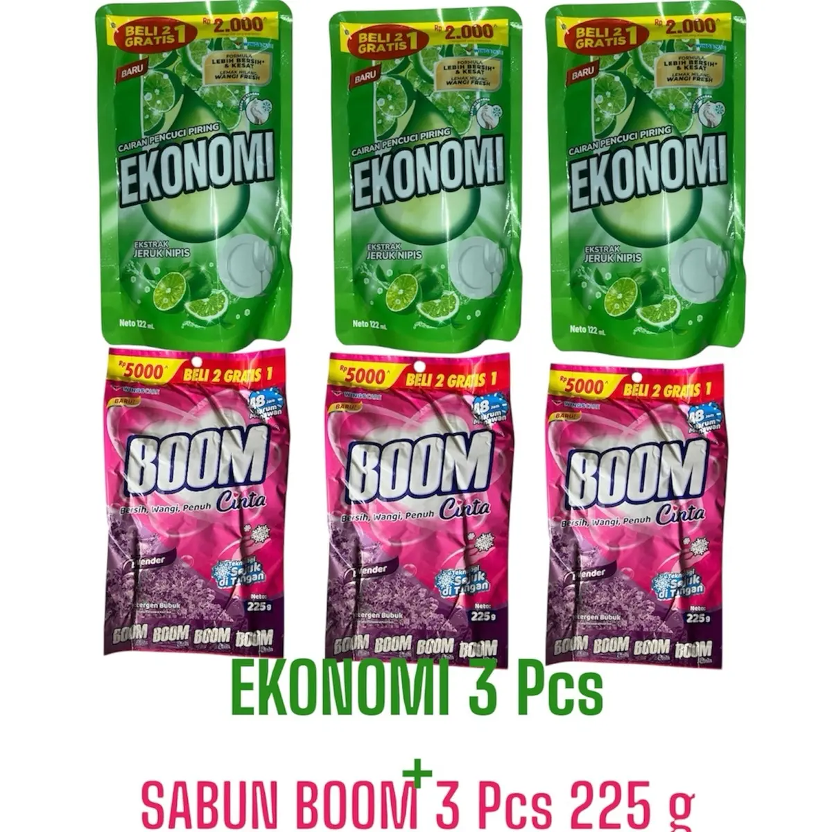Sabun Ekonomi 3 Pcs + Sabun Boom 3 Pcs Murah Harga Promo
