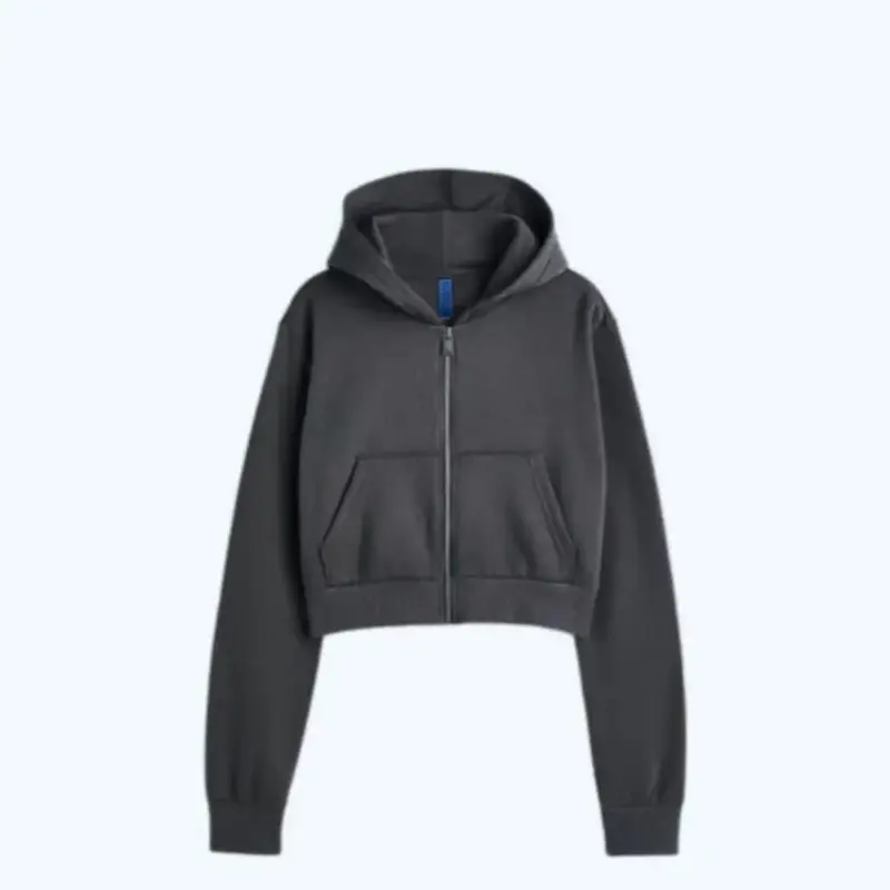Crop zipper Hoodie bahan tebal dan lembut 8