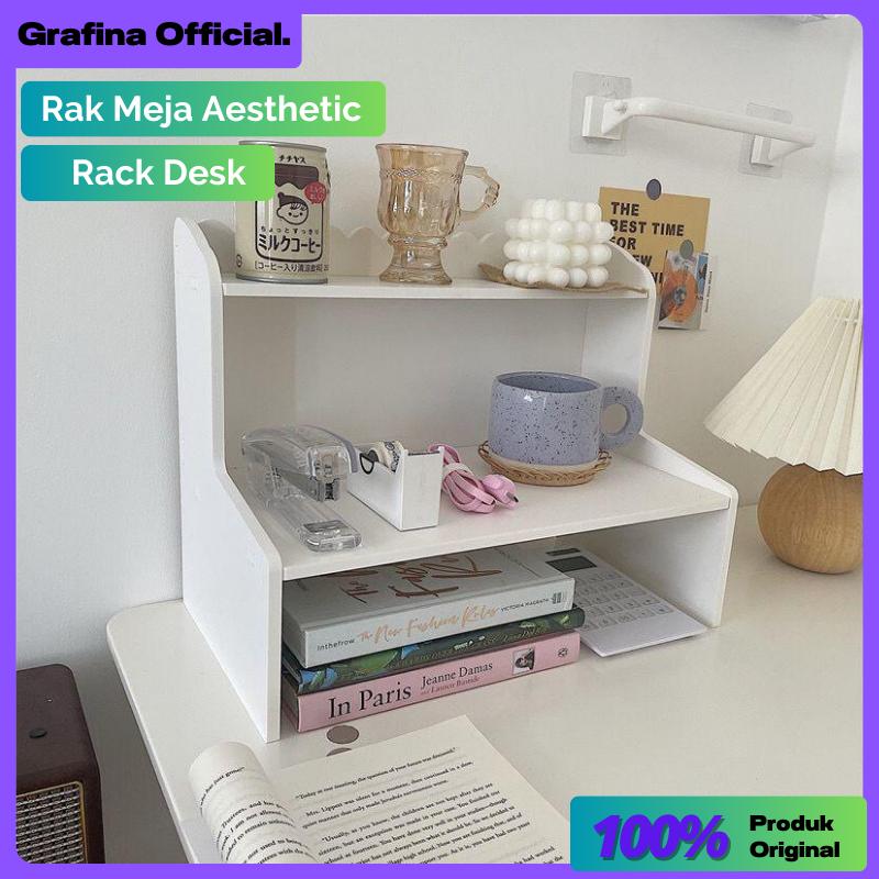 Rak Meja Aesthetic Rak Desktop Meja Minimalis Rack Desk Organizer ...