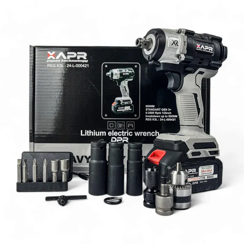 BOR IMPACT WRENCH AP127+ 650NM APR JAPAN GARANSI RESMI 3THN model DeWalt mesin pembuka buat roda cvt 6