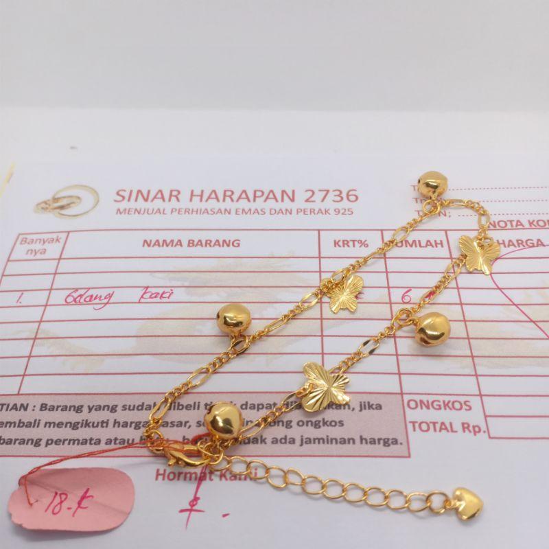 GELANG KAKI WANITA IMPORT EMAS MUDA 18K UDA ADA SURAT PEMBELIAN 3