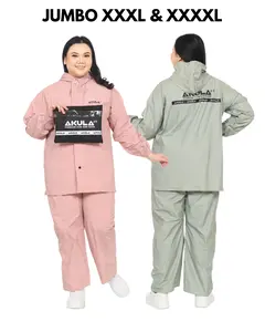 Jas Hujan Akula Jumbo XXL & XXXL Setelan Baju Celana Full Sealing Press Premium