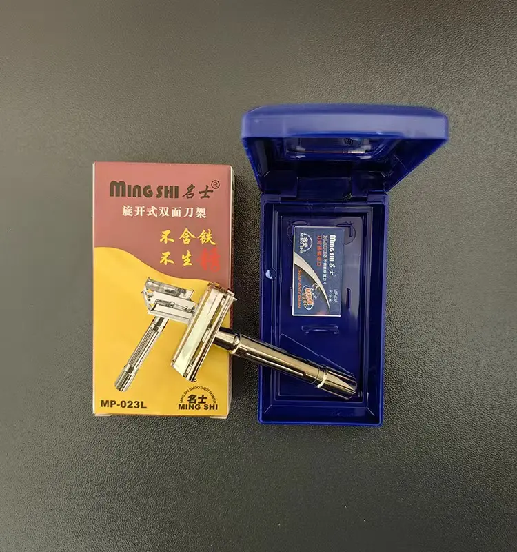 Dụng Cụ Cạo Râu Bằng Thép Không Gỉ, Thủ Công, An Toàn Cho Nam Giới, Cầm Tay, Cạnh Đôi, Thích Hợp Sử Dụng Tại Nhà Hoặc Du Lịch, Dụng Cụ Cắt Tỉa Râu, # z512