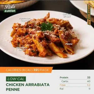 LOW CAL Chicken Arrabiata Penne.Prep Meal Diet Catering | Ready to Eat