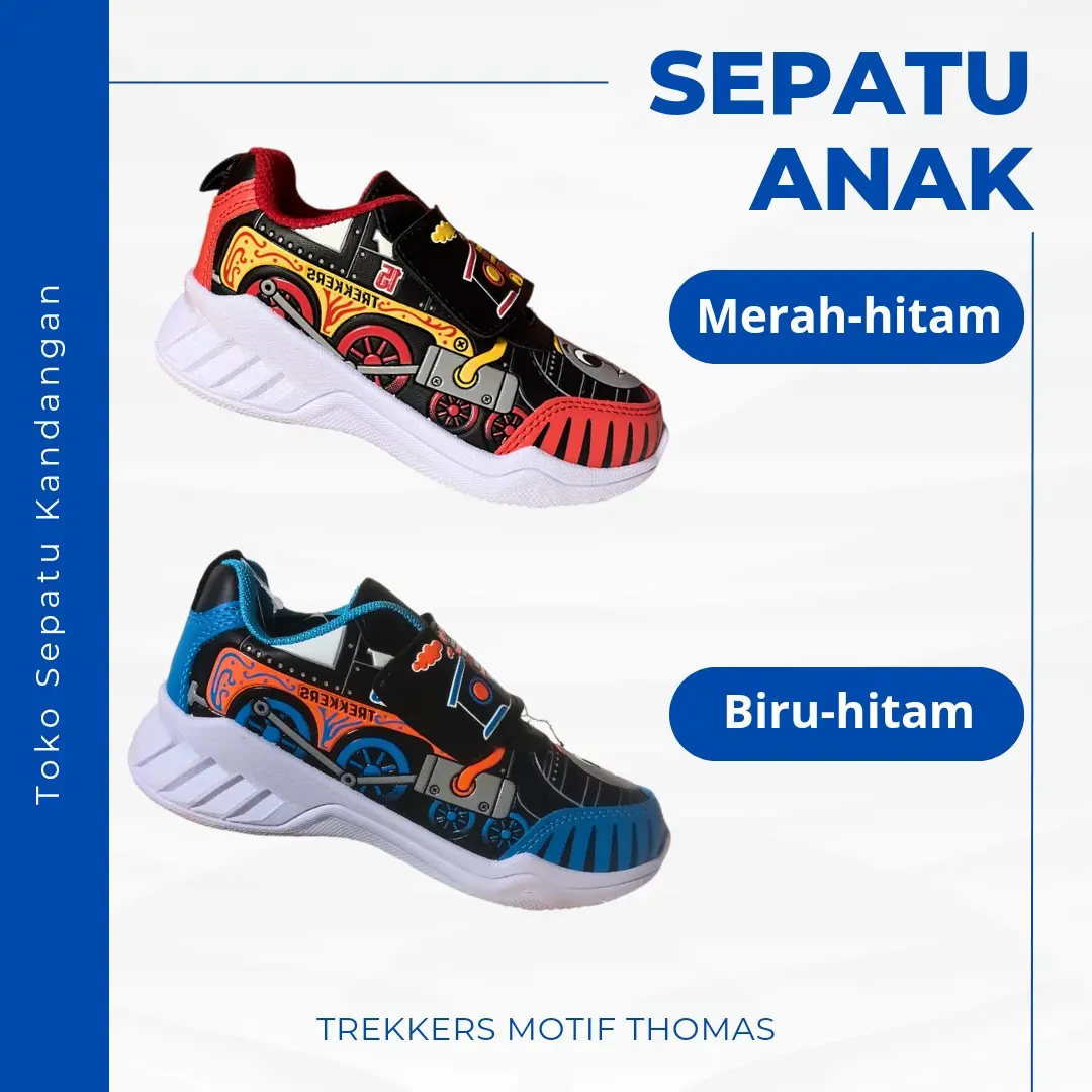 SEPATU ANAK-ANAK MOTIF THOMAS TREKKERS ORIGINAL SEPATU ANAK LAKI-LAKI PEREMPUAN FASHION SHOES ANAK TK VELKRO