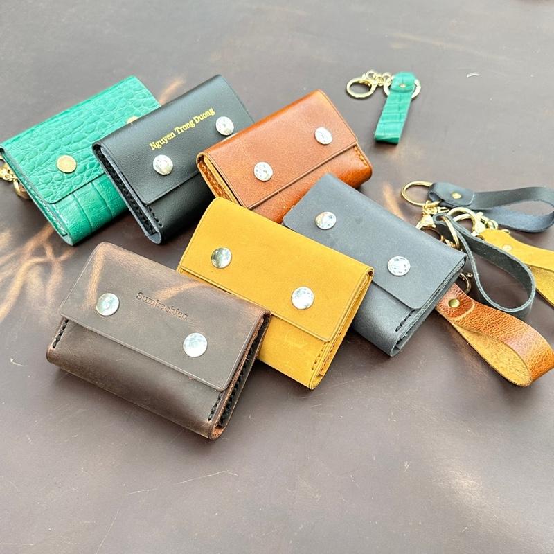 BH 2 Năm Ví nhỏ đựng thẻ và tiền chất liệu da bò pullup nhập. Kích thước 8cmx10,5cm ví nam ví nữ dạng hộp Wallet Hình Chữ Nhật