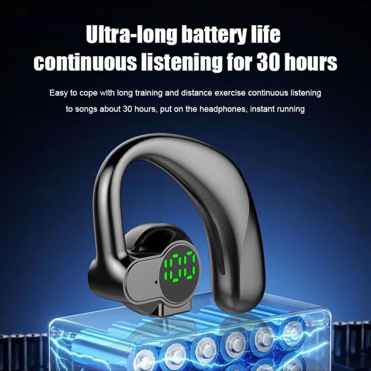 Saury D1 Bone Conduction Wireless Headphones 180 Degree Rotatable Bluetooth Handsfree Ear Hooks Noise Canceling Earphones with Microphone
