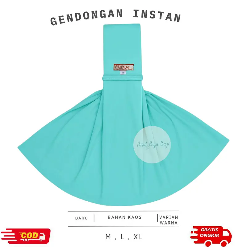 Gendongan Bayi Samping Instan Premium Geos Newborn Bahan Kaos Lembut Plus Pouch (Dengan Strap Busa Empuk di Pundak) 4