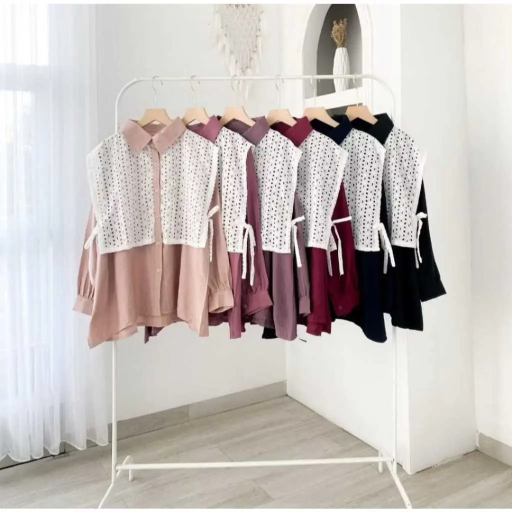 Atasan Kemeja Dena Pollo Linen Mix Katun Broklat M L XL XXL XXXL XXXXL Kekinian