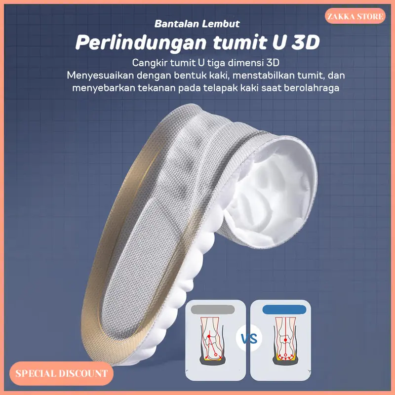 Zakka Store COD Alas Kaki Insole Busa Empuk 1 Pasang / Busa Alas Sepatu Empuk / Alas Sepatu Lembut 5