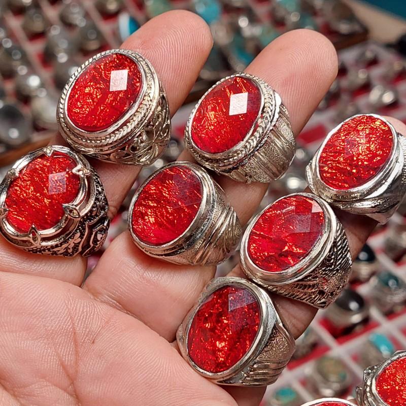 Cincin Wisanggeni Merah RS / R4cun Api Merah /Red Fire opal ring alpaka super Delima