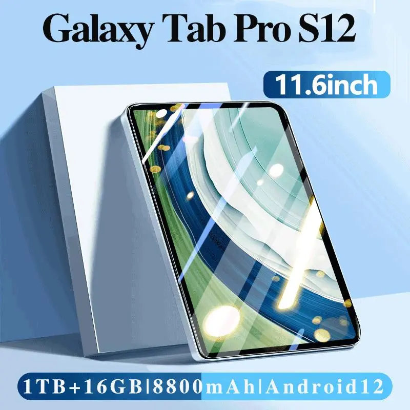 【free wireless mouse keyboard 】Murah Produk Baru Tablet pc S12 11.6inch" 1TB+16GB 120hz Layaknya PC | OLED RealColor FullView Display | Ultra-tipi Tablet hp tabletadvan AirPad Murah  Murahhp MatePad Android PC Gaming Orang lanjut usia Anak-anak