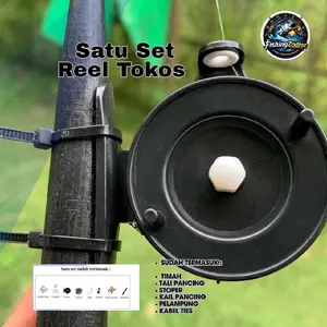Set Reel Tokos Pancing Siap Pakai Timah Stoper kabel ties pelampung kail pancing