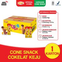 Gambar HAPPY TIME - CONE SNACK MINI VARIANT RASA COKELAT KEJU KEMASAN KARTON [1 KARTON ISI 12 RENCENG 7GR] dari Happy Time Food Kota Administrasi Jakarta Barat 1 Tokopedia