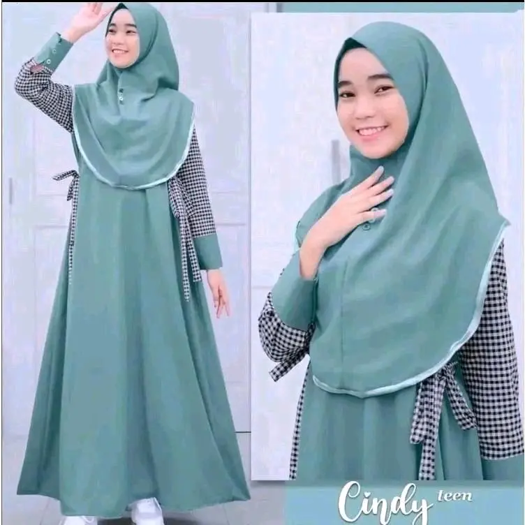 Gamis Casual Anak Perempuan Usia 4-9 Tahun Cindy Teen Syari Set Hijab Bahan Crinkle Airflow Adem Dan Nyaman Dress Muslim Simple Anak Perempuan Kekinian Pakaian Muslim Anak Perempuan Best Seller Outfit Muslim Hijab Anak Perempuan Viral