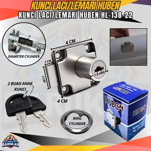 Kunci Laci / Kunci Lemari Huben HL-138-22 / Kunci Kerangka Padat Kunci Loker / Kunci Kabinet Huben HL-138-22 Kuat Tahan Lama