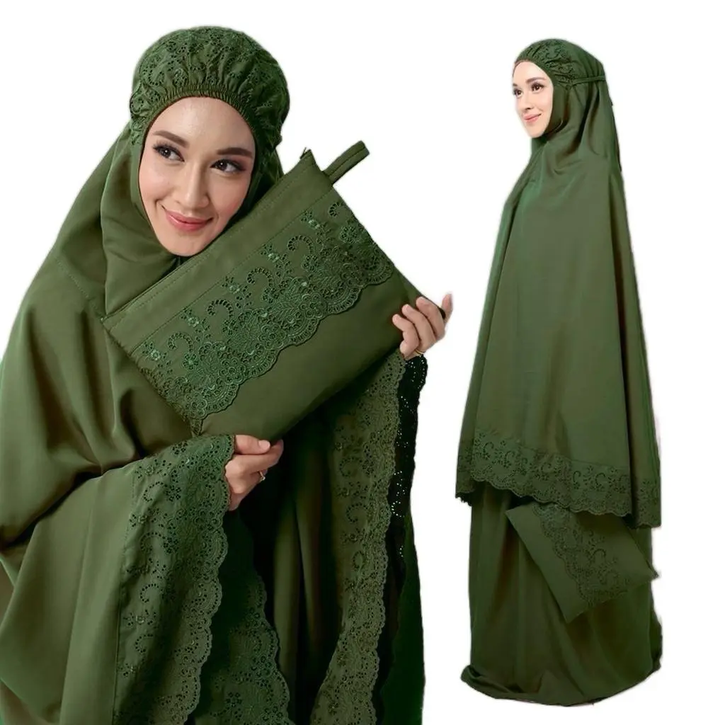 Telekung Cotton Embroidery with Bag - Sedap Pakai & Sejuk Ydan Tak Panas - 17 Colors Available
