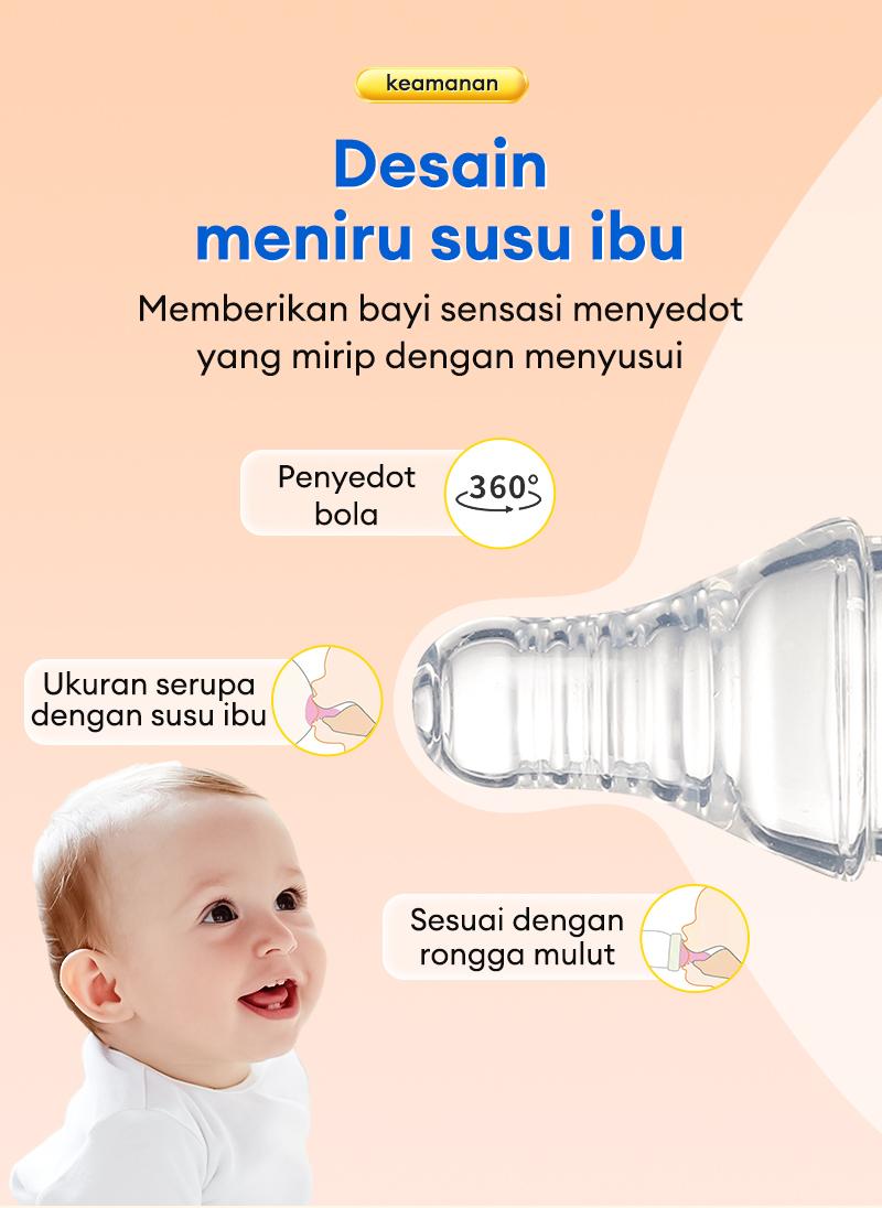 10PCS Dot Bayi Wide Neck 5cm Nipple Silikon Bpa Free Empeng Bayi Peristaltic Plus Lebar Anti Kolik MNZ