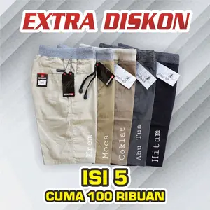 PROMO!! 5 PCS CELANA PENDEK CHINO CHINOS PRIA DEWASA Katun Cowok Distro Shorts Combed Nyaman