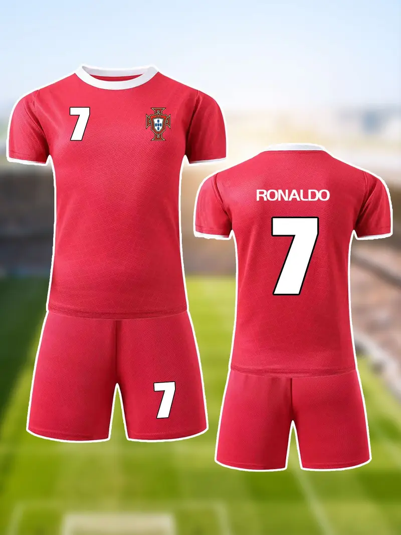 子供用サッカーユニフォーム上下セット（ジャージ＆ショーツ）— 軽量で