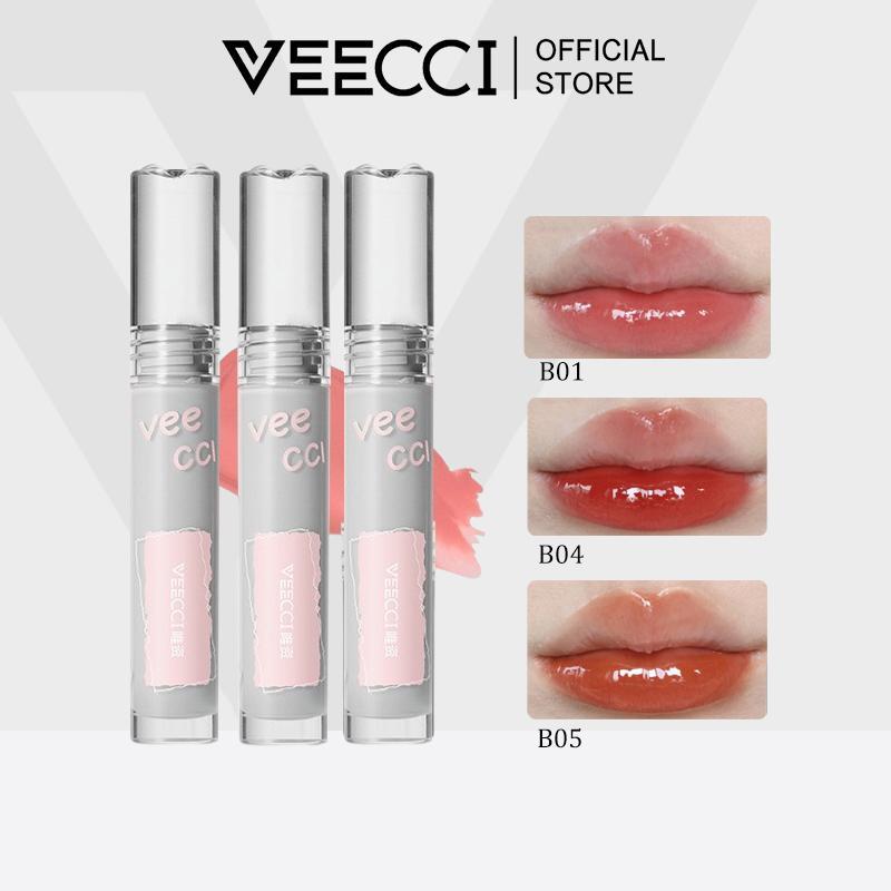  VEECCI Son Bóng Gói 3 Nước Son Bóng Tráng Gương Chống Dính Cốc Lâu Trôi Dưỡng Ẩm 2g 