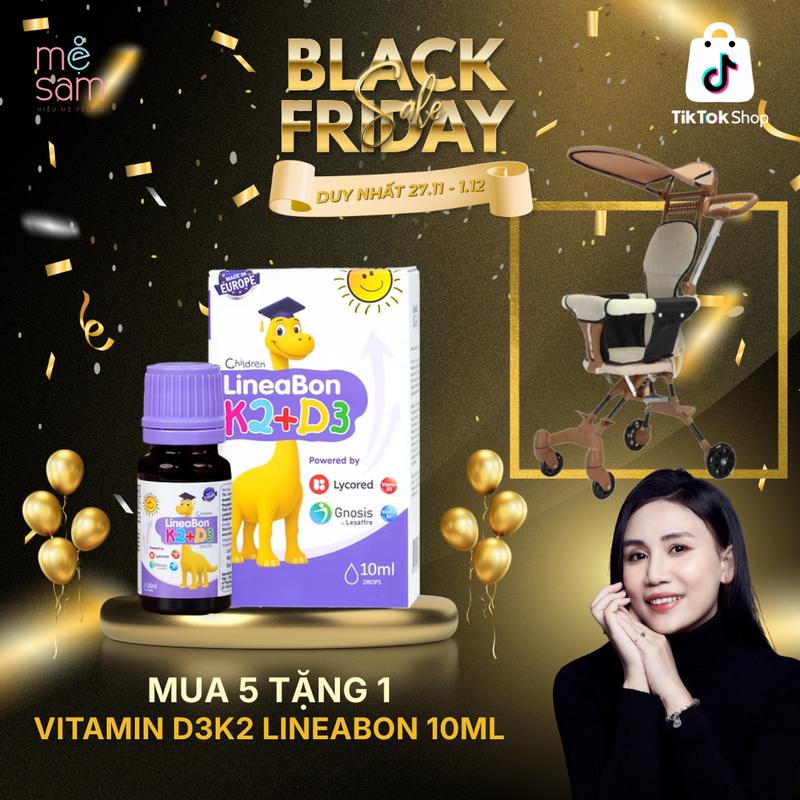 QUÀ TẶNG HẤP DẪN Combo 5 Lọ LineaBon vitamin D3 K2 10ml - Vitamin tăng chiều cao cho bé chính hãng