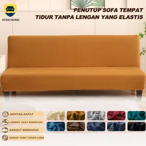 [Tanpa pegangan] Sarung sofa tempat tidur berwarna solid dengan dasar elastis dan lipatan penuh, sarung pelindung sofa yang dapat dilipat sepenuhnya. Cocok untuk sofa berkapasitas 1-4 orang.