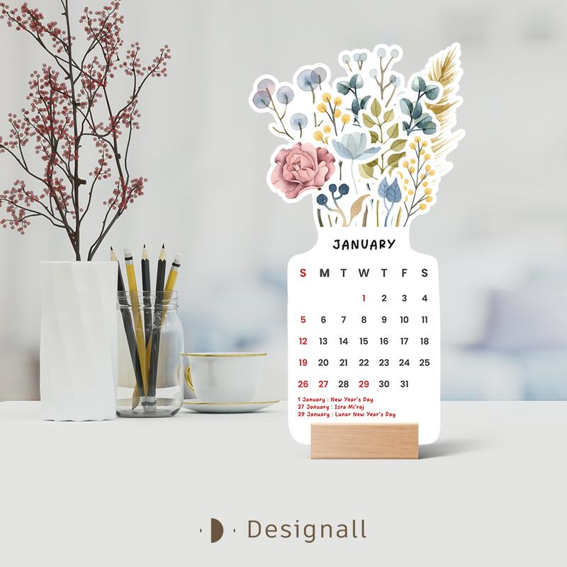 Designall Kalender 2025 Aesthetic Meja / Kalender Duduk / 2025 - Shop ...