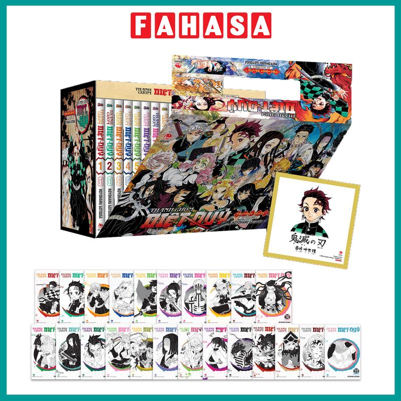  Premium Boxset Thanh Gươm Diệt Quỷ - Kimetsu No Yaiba  Hộp 23 Tập  - Tặng Kèm 23 Bìa Áo Đặc Biệt + 1 Shikishi 