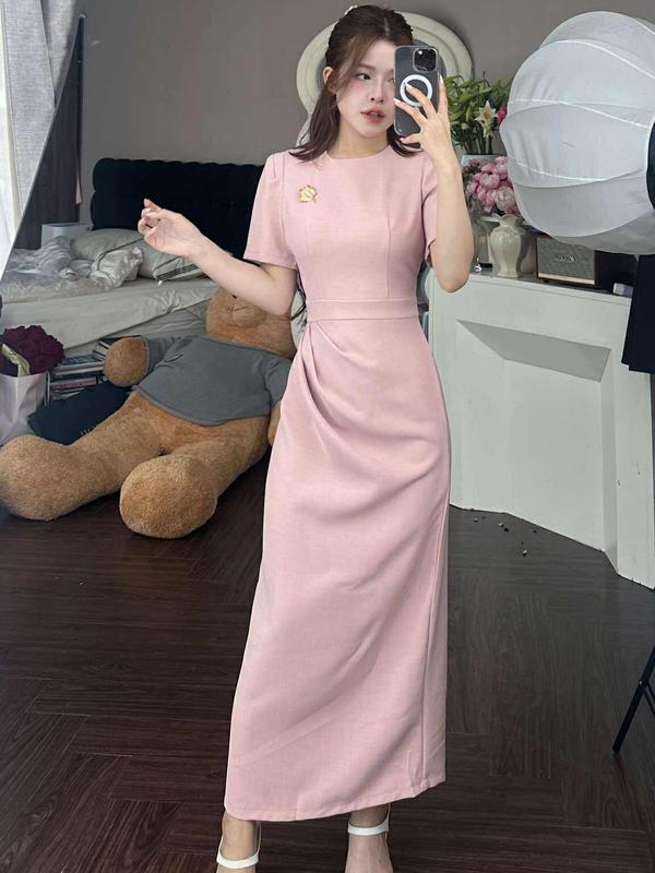 Váy cổ tròn dáng ôm kèm tag t73 ( có độn vai ) 7