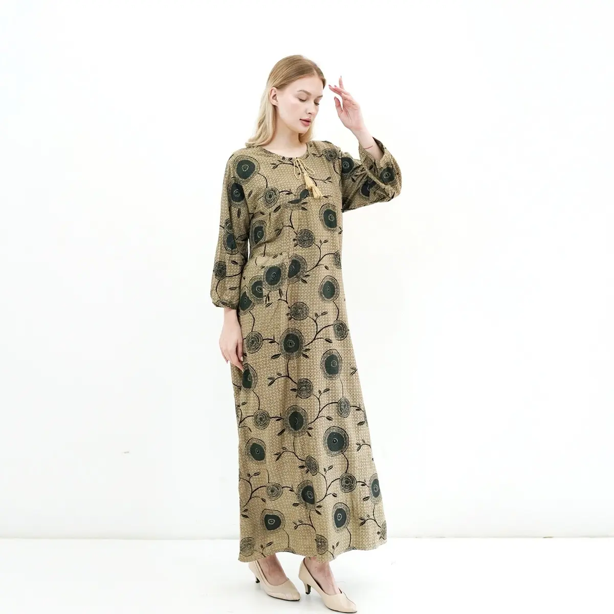AMOONA - Dress Fiona Bahan Rayon Premium \ Gamis Fiona  Kekinian \ Dress Jumbo Oversize Midi   Busui Cantik