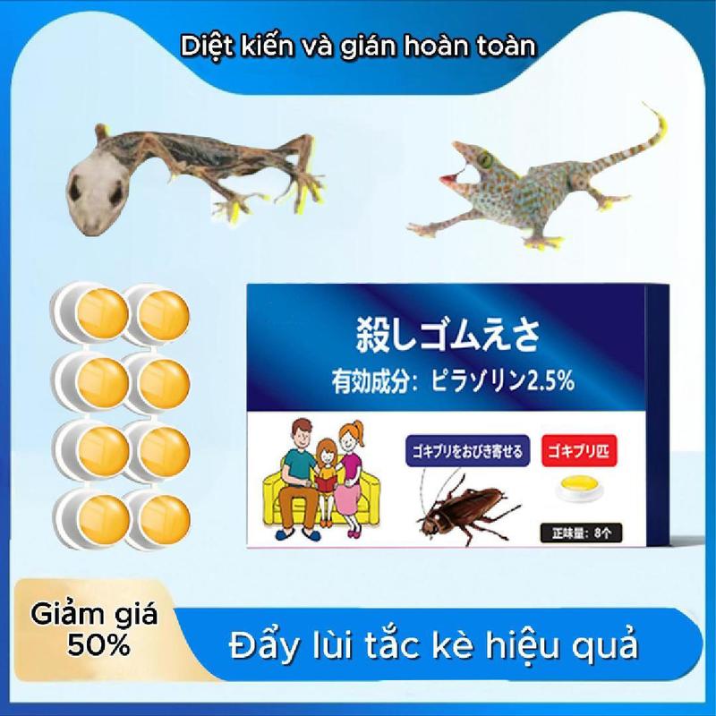  Thuốc xua đuổi tắc kè Kuat Chameleon tiêu diệt hoàn toàn tắc kè chỉ bằng cách dán lên tường. Loại bỏ tắc kè khỏi nhà bạn. Thuốc xua đuổi tắc kè thảo dược không mùi an toàn cho trẻ em không độc hại dùng cho phòng tắm và phòng ngủ. Sản xuất tại Nhật Bản. 