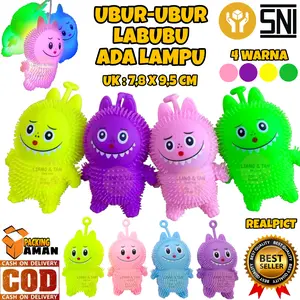 ( BISA COD ) PROMO Mainan Yoyo Ubur Ubur Labubu Karet Lampu LED Flashball Squishy / Mainan Anak PUFFER BALL / Mainan Anak Laki Laki / Mainan Anak Perempuan SNI