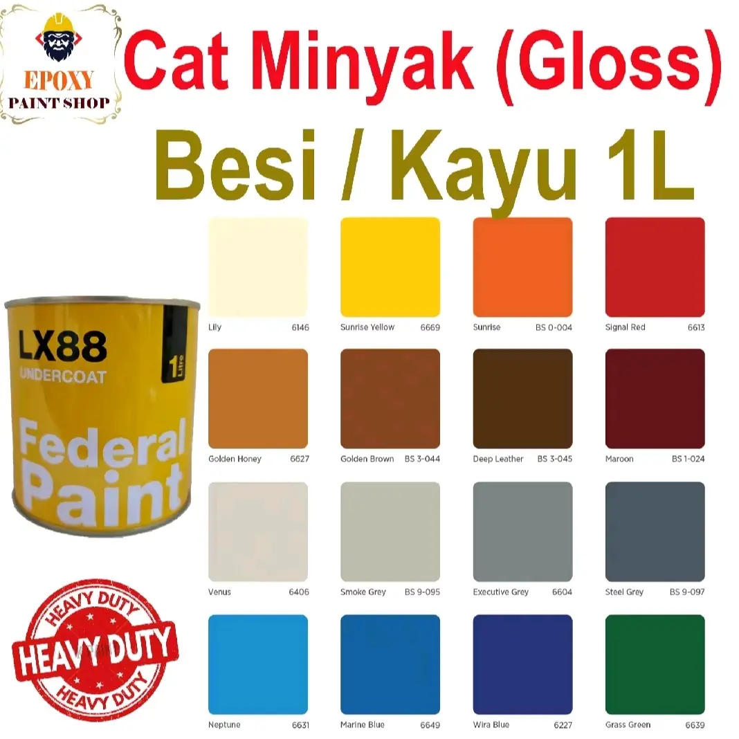 Cat Minyak 1Liter untuk kayu dan besi glossy kilat