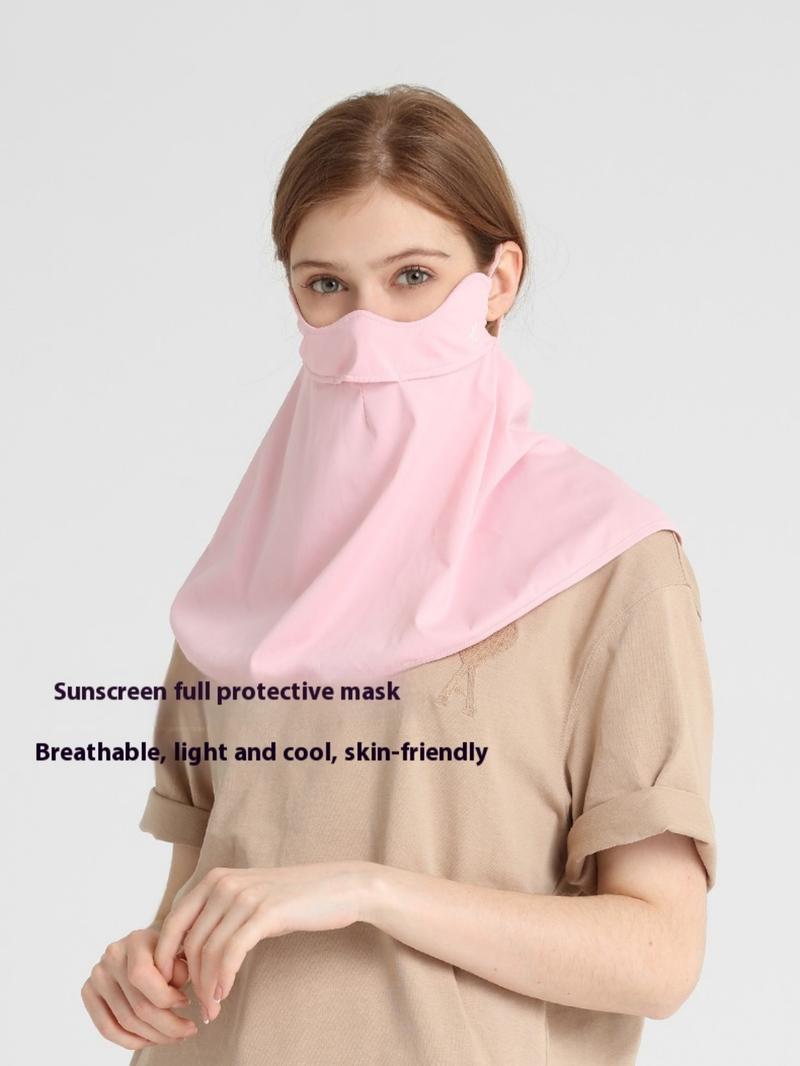 Product Introduction of KENMONT Washable UPF 50+ Women Sunscreen Mask Fashion Ice Silk Face Cover Neck Protection Breathable Hanging Ear Riding Face Guard 3