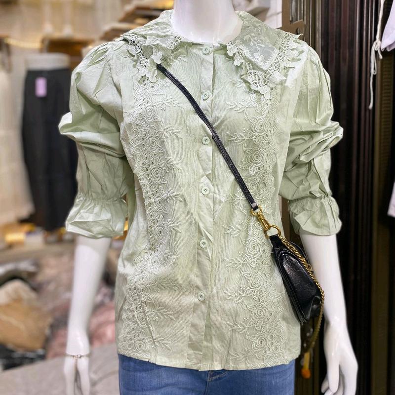 Atasan kemeja wanita katun bordir import Ld115 Pb60 2