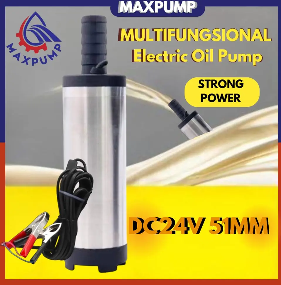 MAXPUMP DC24V-51MM Pompa Celup DC 24V Transfer Oli Minyak Solar Air Submersible Pump Mini