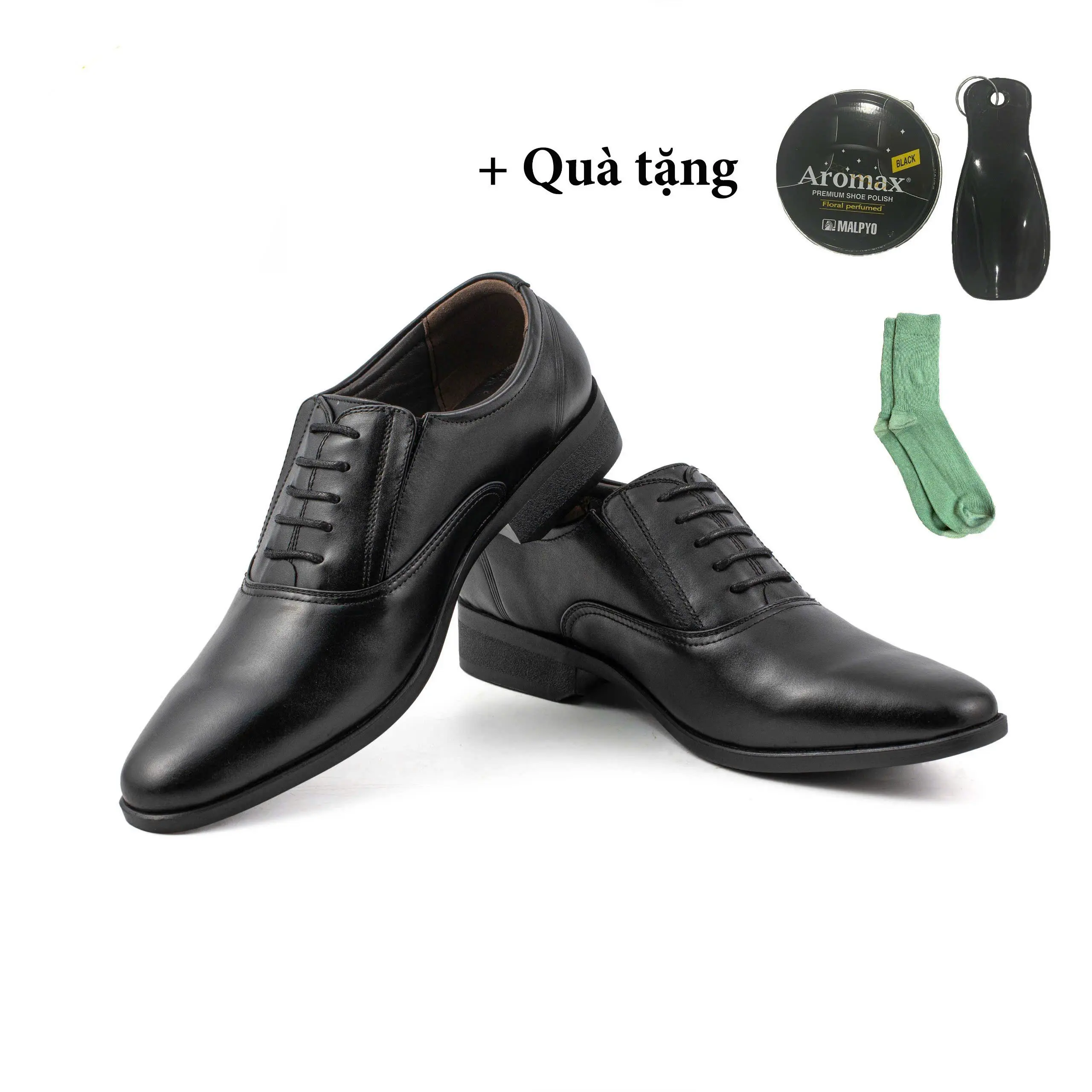 Giầy da nam G23-01 cao cấp da nappa, đế núm hơi, lót da cừu  (Phụ kiện đi kèm 01 hộp xi đánh giày và 01 đón gót) ( Tặng tất phiên live 5/5-6/5 )