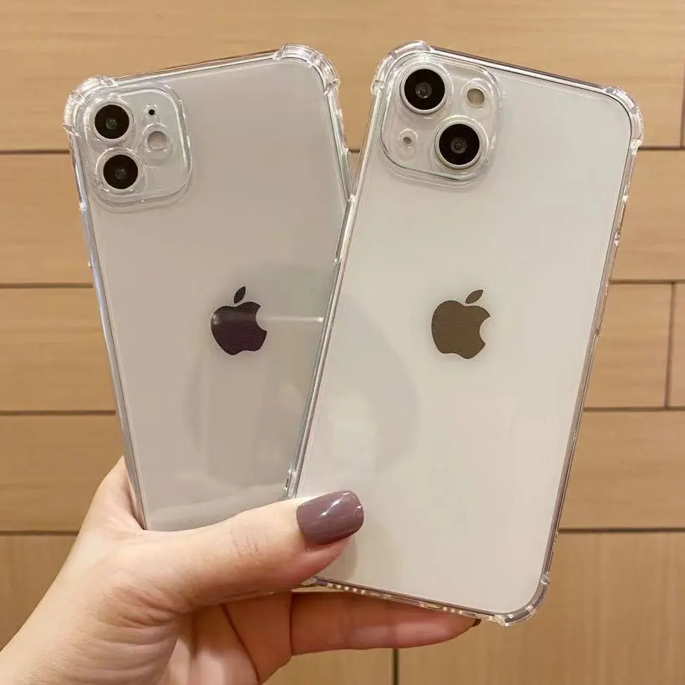Apple phone case transparent airbag anti drop phone protective case with fully wrapped edges, simple silicone soft case suitable for Apple iPhone 11-15 promax phone case